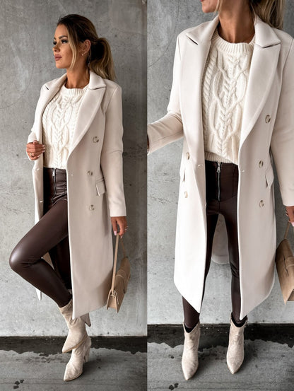 Fashion Casual Woolen Coat – Chic Modest Outerwear
