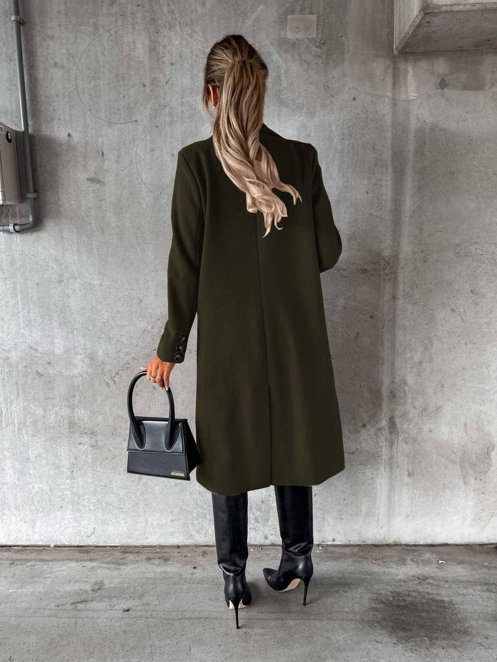 Double-Breasted Lapel Long Coat – Modest Chic Outerwear