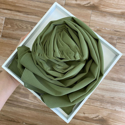 Solid Pearl Chiffon Hijab Scarf – Lightweight Elegance