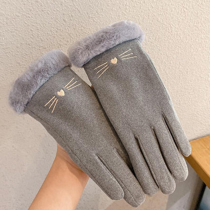 Fleece-Lined Suede Riding Gloves – Warm & Stylish