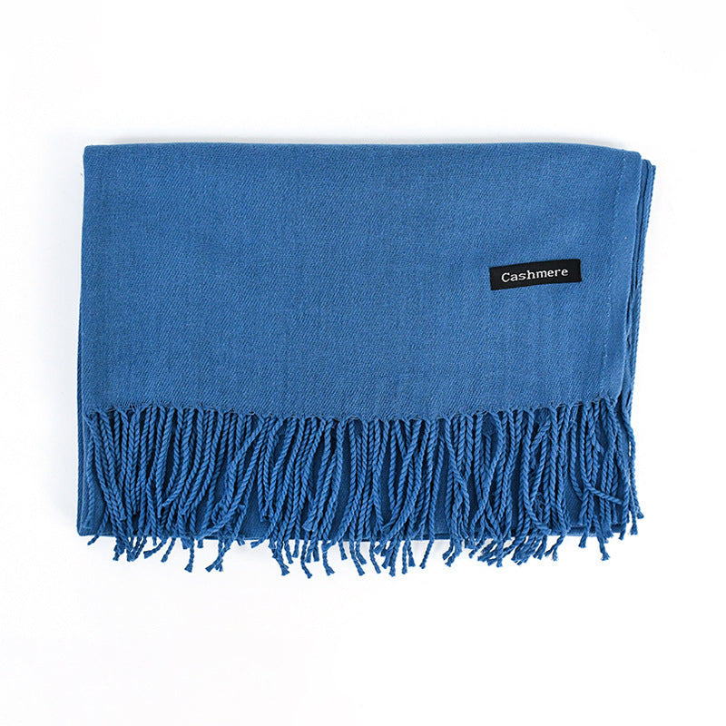 Solid Colour Tassel Scarf – Soft Wrap, Modest Chic