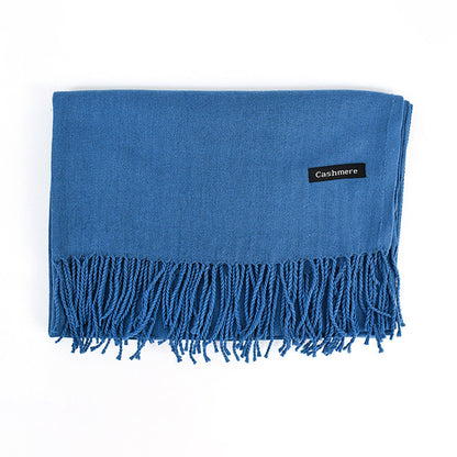Solid Colour Tassel Scarf – Soft Wrap, Modest Chic