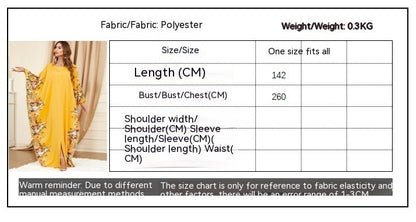 Elegant Bat-Sleeve Plus-Size Dress – Bold Yellow Modest Style