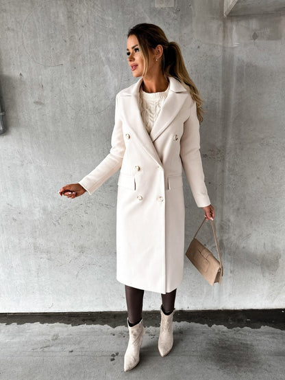 Fashion Casual Woolen Coat – Chic Modest Outerwear