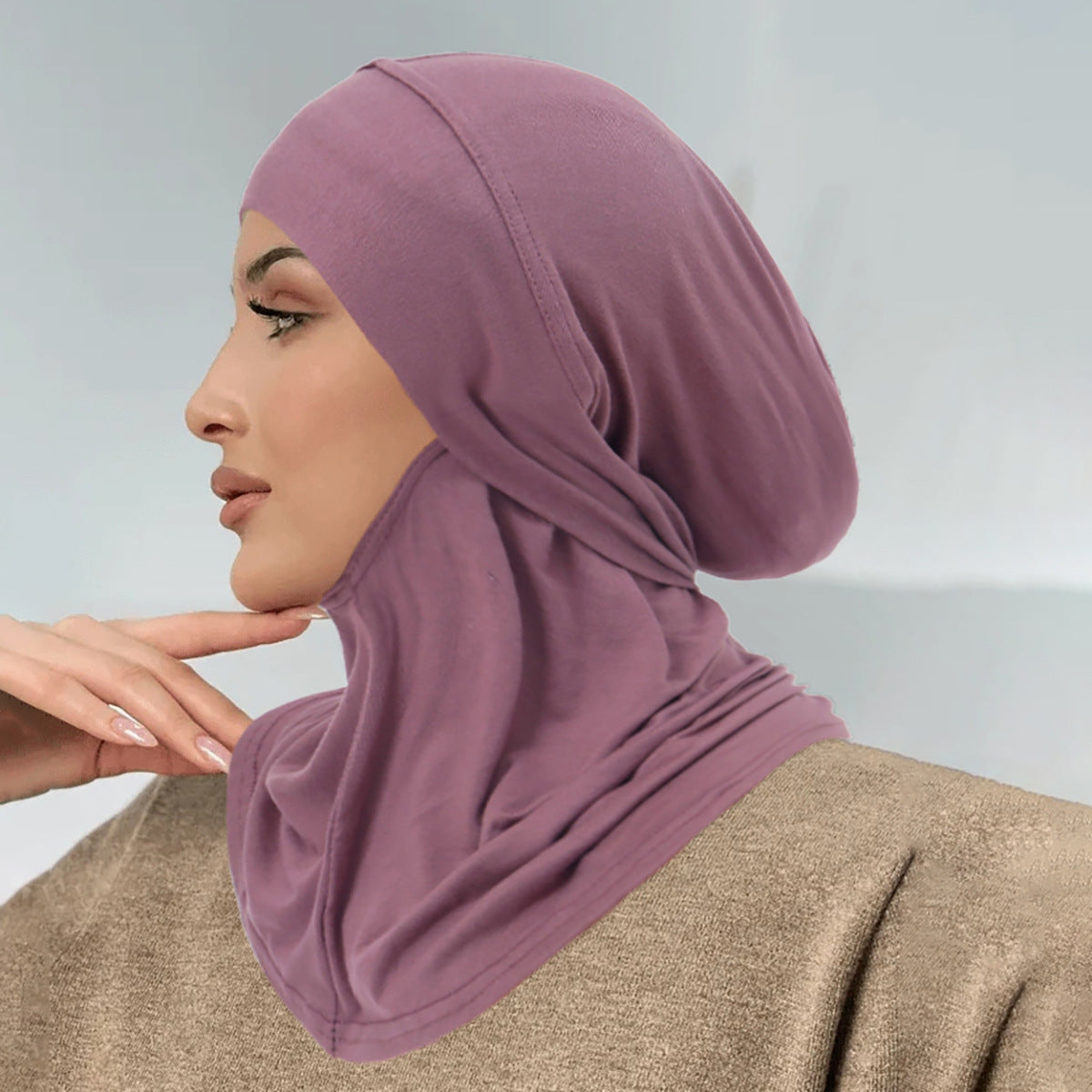 Solid-Colour Bandage Wrap Tam Hat – Soft Head-Covering