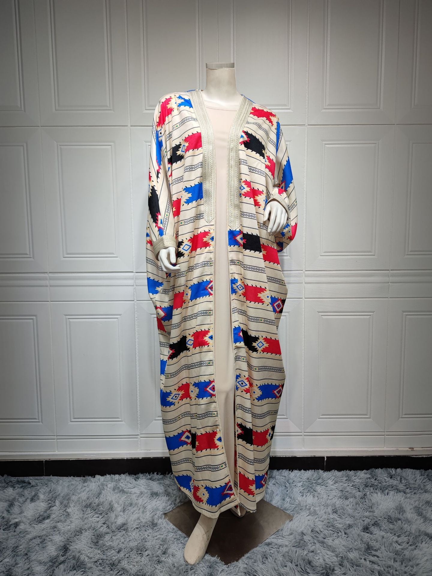 Chic Striped Bat-Wing Two-Piece Set – Modest & Stylish