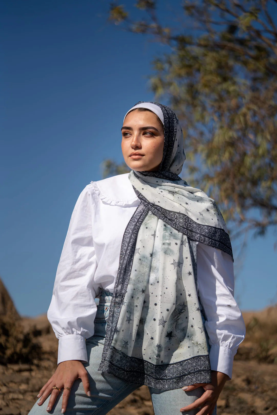 Elegant Satin Printed Hijab Shawl – Chic and Modest