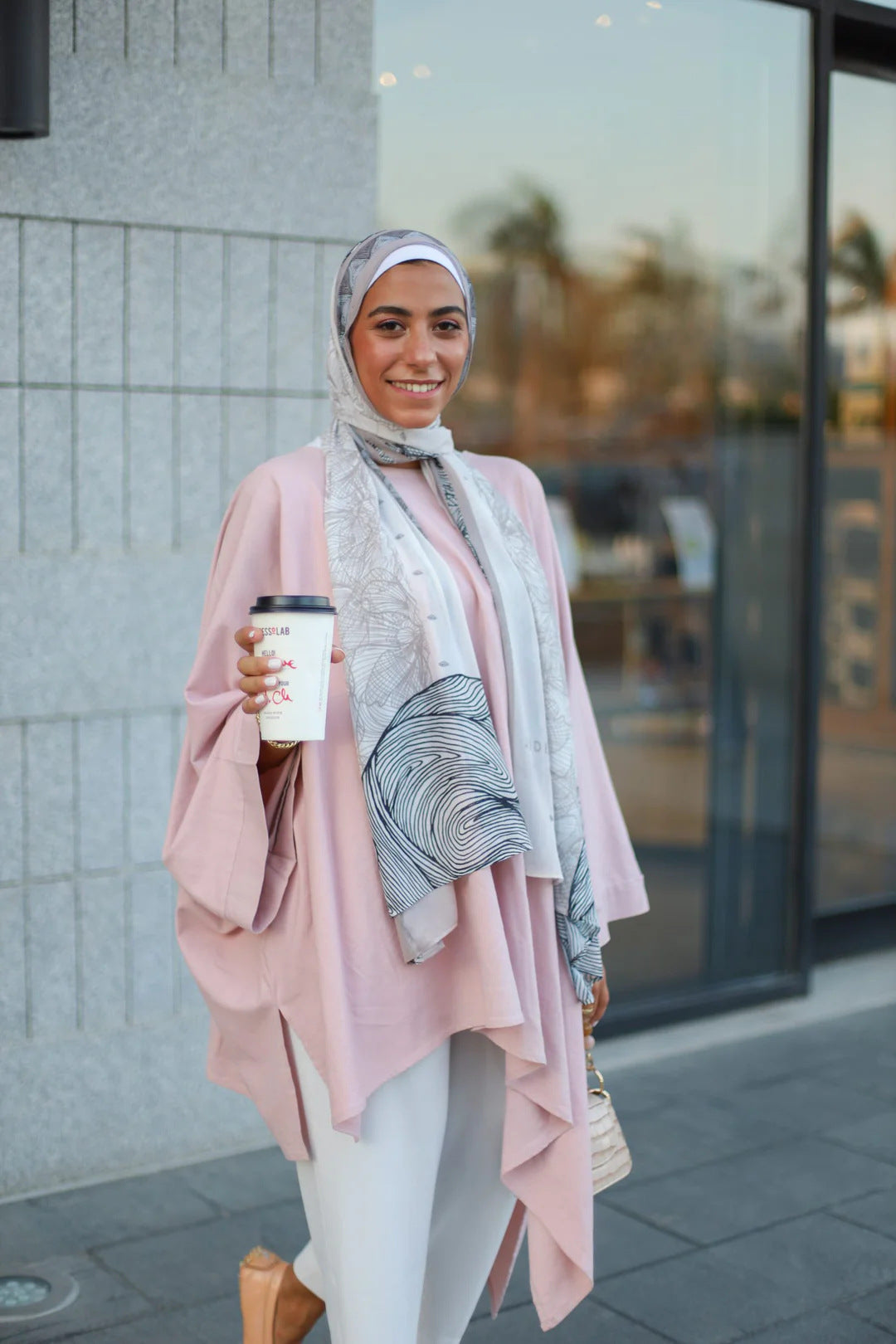 Elegant Satin Printed Hijab Shawl – Chic and Modest