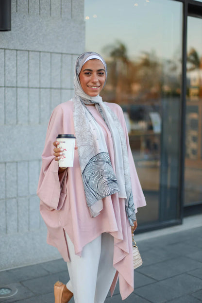 Elegant Satin Printed Hijab Shawl – Chic and Modest