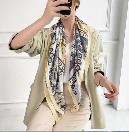 Luxury Printed Silk Hijab Scarf – Elegant & Versatile