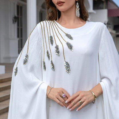Embroidered Maxi Abaya Robe – Elegant Evening Modesty