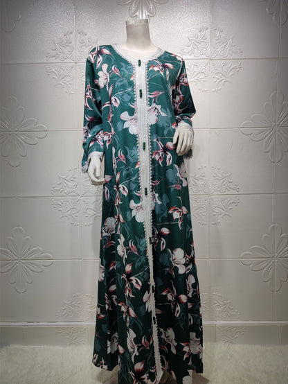 Chic Print Jilbab Maxi Dress – Curve-Friendly Modest Wear