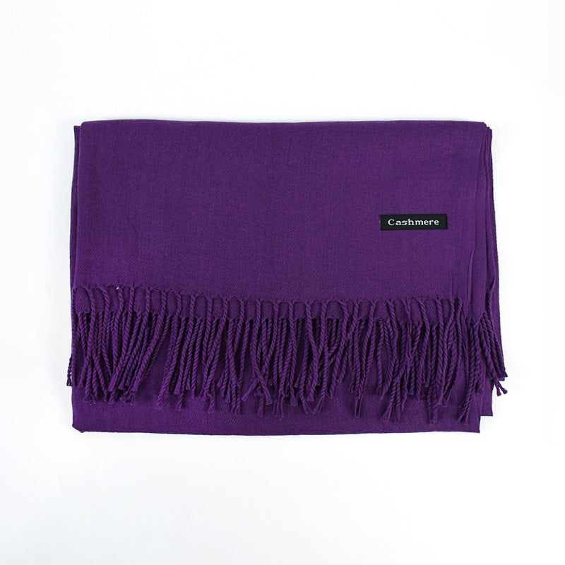 Solid Colour Tassel Scarf – Soft Wrap, Modest Chic