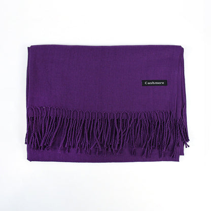 Solid Colour Tassel Scarf – Soft Wrap, Modest Chic