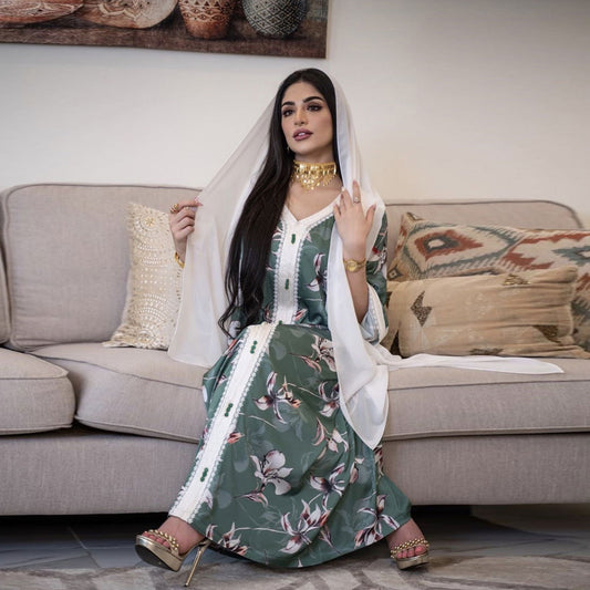 Chic Print Jilbab Maxi Dress – Curve-Friendly Modest Wear