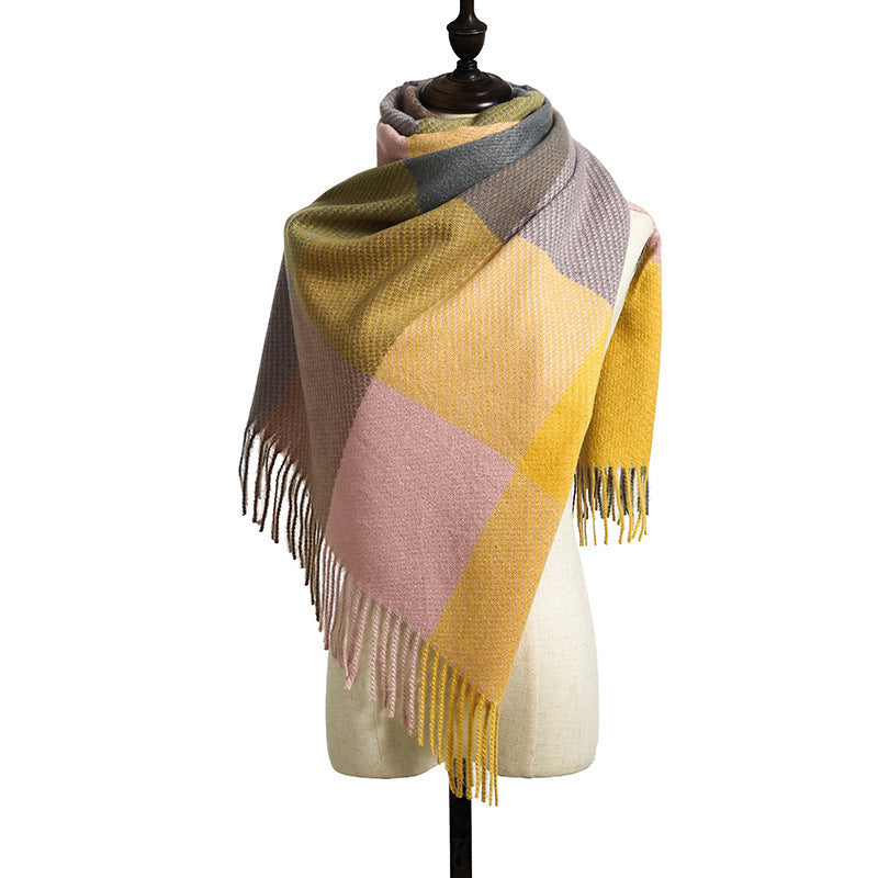 Cashmere Tassel Thickened Scarf – Warm & Elegant