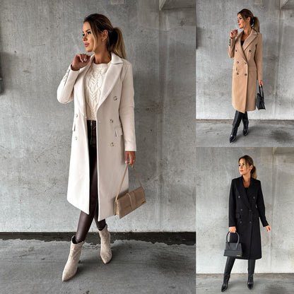 Fashion Casual Woolen Coat – Chic Modest Outerwear