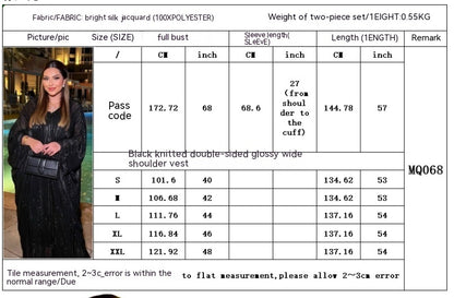 Shiny Figured Two-Piece Abaya Set – Modern Modest Elegance