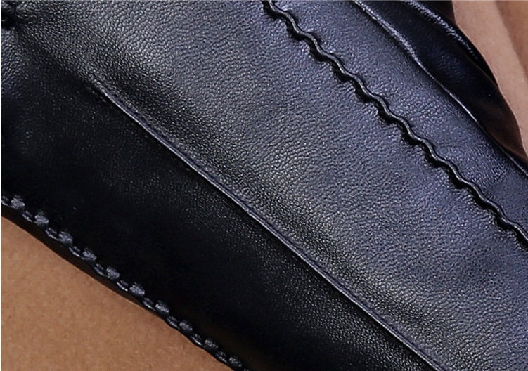 Women’s Thick Warm Leather Gloves – Winter Elegance