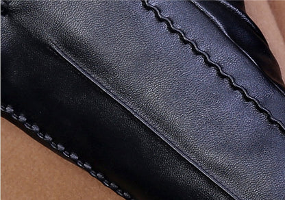 Women’s Thick Warm Leather Gloves – Winter Elegance